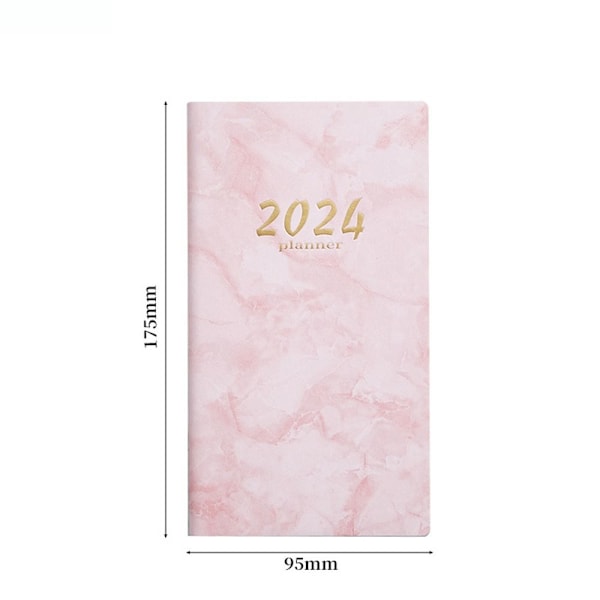 2024 A6 Agenda Bog Dagbog Ugeplanlægger Notesbøger To-Do-Liste Engelske Notesblokke med Kalender White With Card