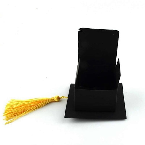 CASA 50st DIY Papper Examenshatt Formad Presentförpackning Socker Chokladask Svart