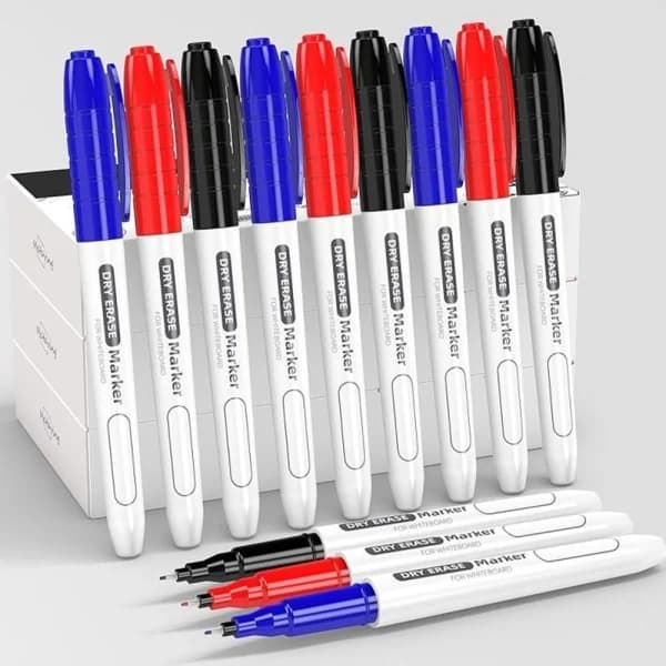 [CA] 6 stk./sæt Whiteboard Pen Erasable SORT sort