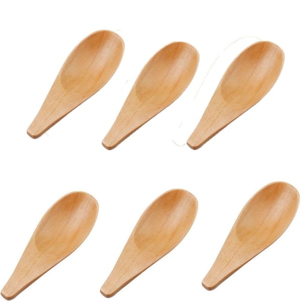 6 stk Mini Tre Skeder Små Saltsked 1 stk 1 stk 1 stk