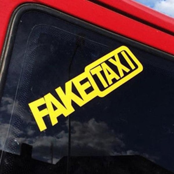 2 st Vindrutedekaler  \"Fake Taxi \" Lämplig för T