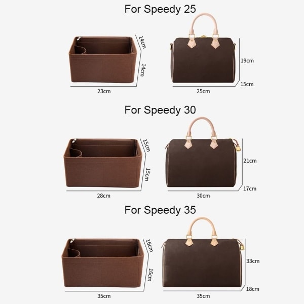 Filt Insats Flik Handväska Innerfoder KAFFE FÖR SPEEDY 30 FÖR SPEEDY coffee For Speedy 30-For Speedy 30