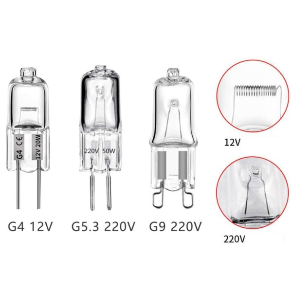 Halogeenivalopalat G4 G5.3 Polttimo G9 220V 40W G9 220V 40W G9 220V 40W