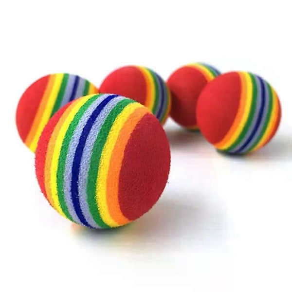 CASA Värikäs Kissa Interaktiivinen Lelu Sateenkaari Lelupallot Höyhen Hiiri Kello Lemmikit Leikki Pureskelu Koulutus Lelut Kissanpentu Kissa Teaser Lelu Tarvikkeet 5PCS B Random Color A4