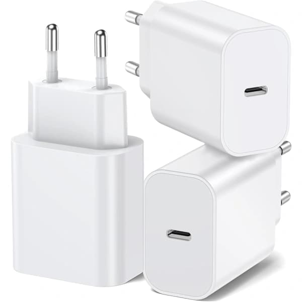 3-pack 20W USB-C strömadapter kompatibel med 16/15/14/13/12
