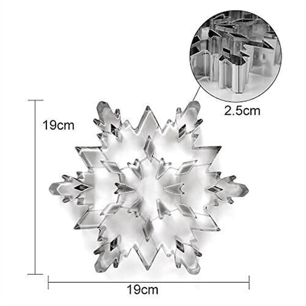 Snöflinga Peberkageform i Rustfrit Stål, Kagedej, Bagværk, Bageværktøj Rhombus