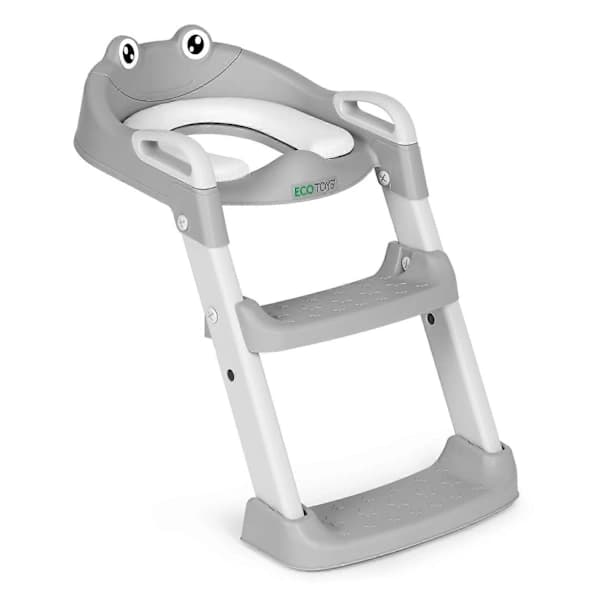 Toiletsæde til børn med trin og stige, blå, ECOTOYS