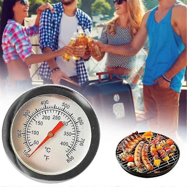 BBQ Grill Termometer 2-pakning 50-400°F, Rustfritt Stål Røyk Termometer Vanntett Ovn Kjøtt Matlaging