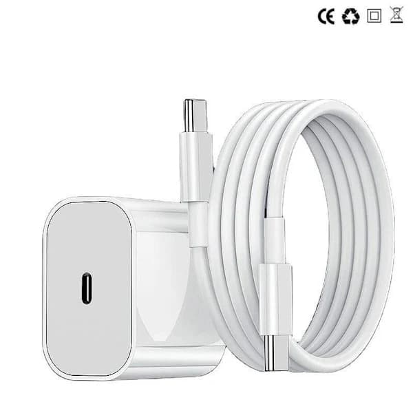 Hurtigoplader til Alle Samsung Modeller med 2m Langt USB-C Kabel Sort