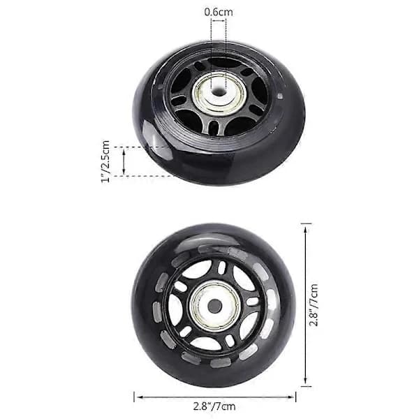 [CA] 4-pak Inline Skate Hjul Indendørs/Udendørs Erstatningshjul med Lejer 70mm, Sort
