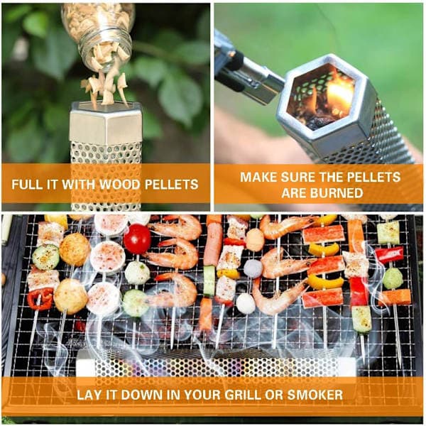 Grillrøyker, Perforert Rustfritt Stål BBQ, Røykgenerator