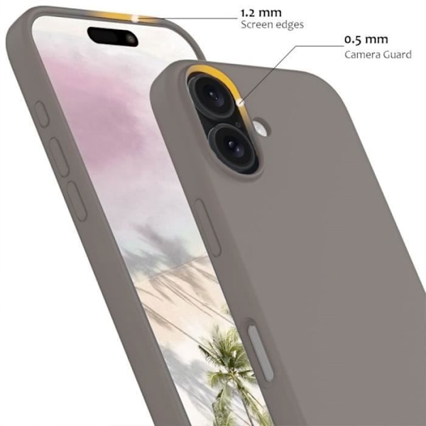 Etui for iPhone 16 - Flytende silikon beskyttende slank anti-ripes grå Black
