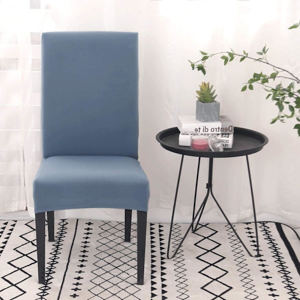 Ruokatuolinpäällinen Setti 4 tai 6, Joustava Irrotettava Pestävä Ruokatuolinsuoja Koristelu Päällinen Istuinsuoja Hotelliin vaaleansininen light Blue 4pcs