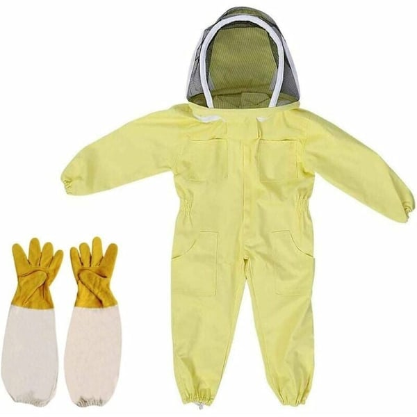 Beekeeper Suit with Sheepskin Gloves, Durable Protective Gear (Quality Material)