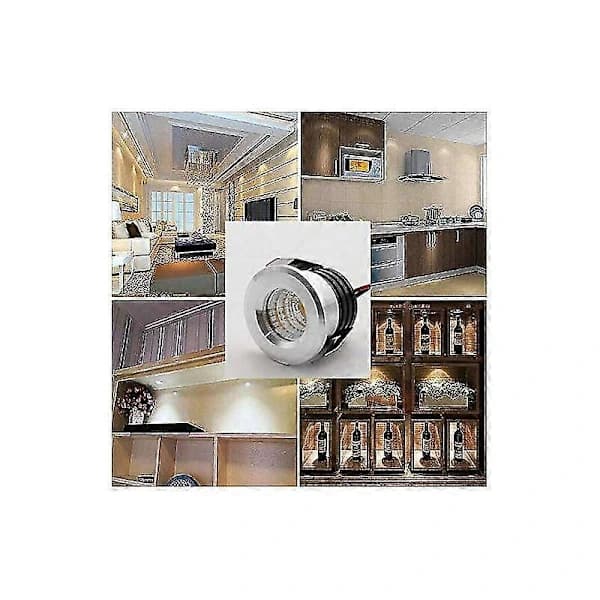 Set med 4 mini infällda LED-spotlights, 3 W, varmvit Vit