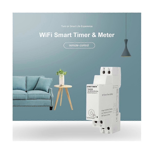 CASA TM608 Smart WiFi Enfas Energimätare Hushåll Multifunktionell DIN-skena Energimätare 16A 100-240V