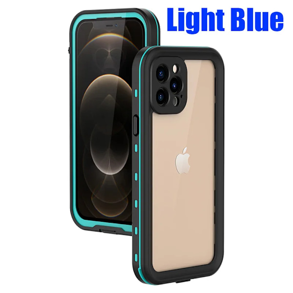 IP68 Vanntett Etui for iPhone 15 14 13 12 11 Pro Max XS Max XR 7 8 RedPepper Klar Deksel Dykking Undervanns Svømming Utendørs Sport Grass B Grass Blue i-Phone 14 Plus