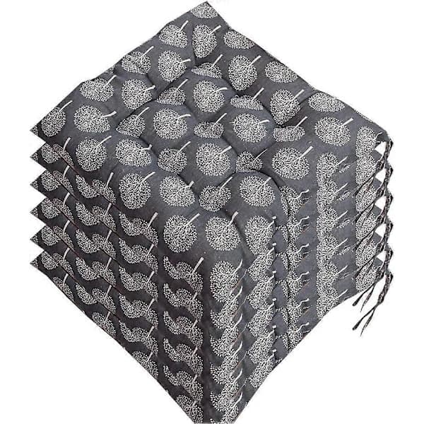 Set med 6 st stolsdynor 40 x 40, dekorativa kuddar, trädgårdskuddar, polyester