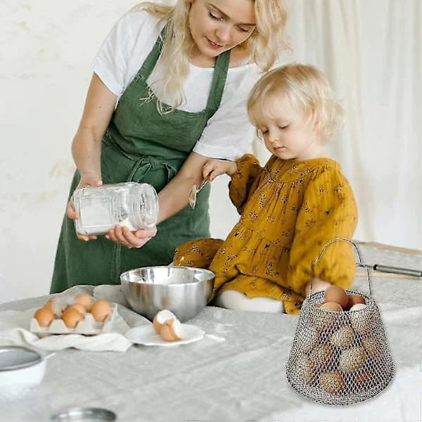 Eggkurv, sammenleggbar mini-eggoppbevaring for egg - kan enkelt laste egg for transport og innsamling