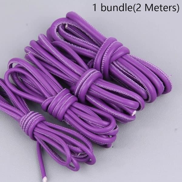 2 meter læderreb Håndlavet snor LILLA purple[ca]