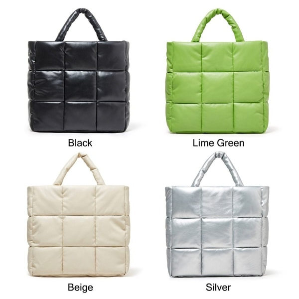 Naisten käsilaukut Suuri Puffer Tote Bag SILVER Hopea