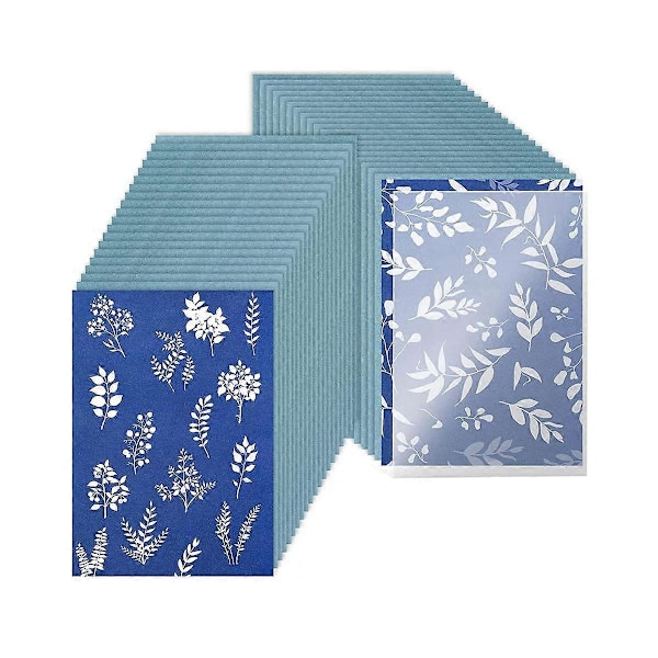 CASA 40 stk. Soltrykkpapirsett med akrylpanel A5 Soltrykk Kunstpapir Sensitivitet Naturtrykk