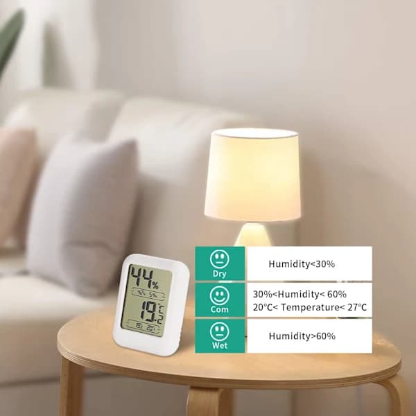 Indendørs Digitalt Termometer - Digital Hygrometer Termometer - Hygrometer Termometer - Mini Temperaturmåler - Luftfugtighed - Med Maksimal Temperatur