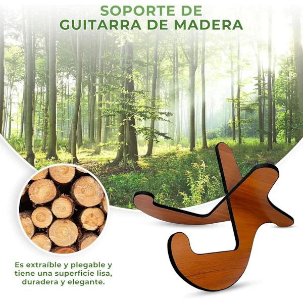 Gitarrstativ, trästativ för gitarr, golvstativ för gitarr, trästativ för ukulele, bärbart och demonterbart för mandolin, banjo och...