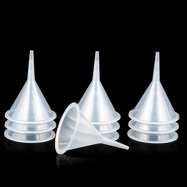 Mini Polyeten Trattset, Klara Smalhalsade Trattar för Parfym, Flaskor, Pulver, Oljor, Kök och Laboratorium, 10 st