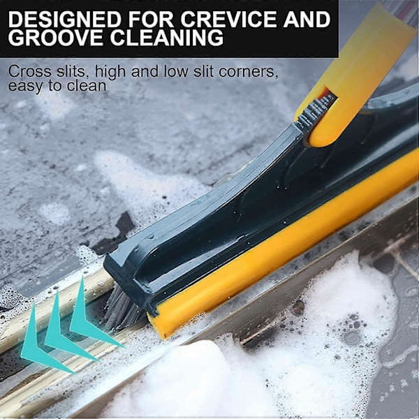 2-in-1 Lattiakaavin Pitkällä Varella ja 3 Tankoa 101cm Saumaharja Kaapimella ja Kovalla Harjalla 120 Squeegee Pyörivä Laattaharja_ca