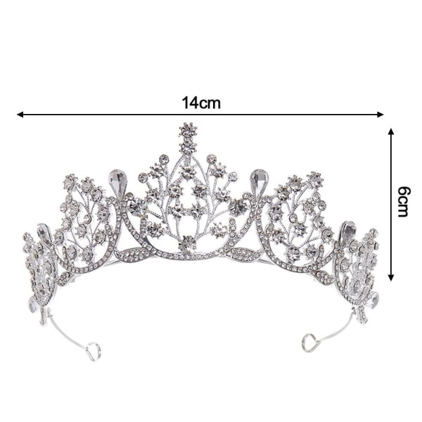 Prinsessakristalli tiara, rhinestonestaatti, hiusrengas PUNA