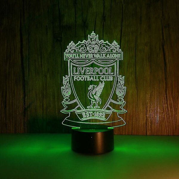 3D LED Natlampe Liverpool Fodboldklub Børneværelse Natlampe Animelampe