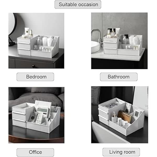 Makeup Opbevaringsboks til Skrivebord med Skuffer, Makeup Organizer