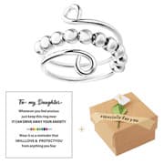 Til min datter - Kør din angst væk, angstdæmpende ring (ring+kort+æske) Sølv Silver