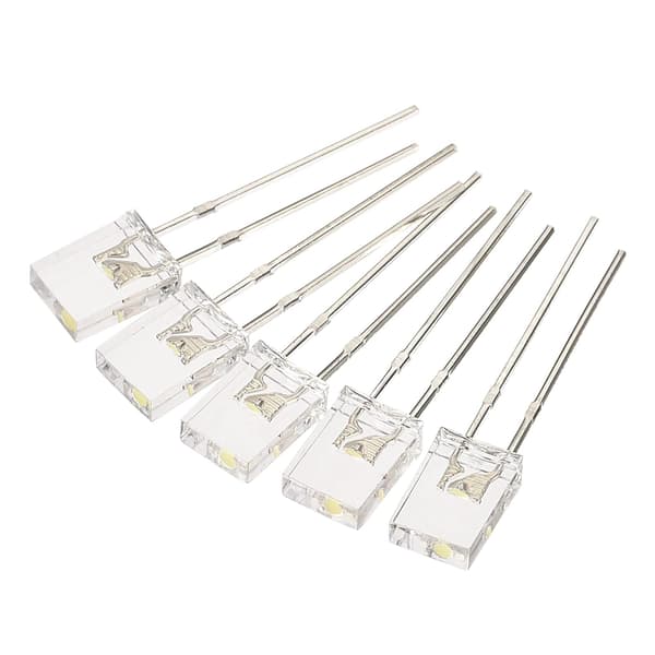 2x5x7mm x LED-lampe, 150 stk rektangulær lyssterk klar lysdiode for elektronisk komponentindikator, hvit