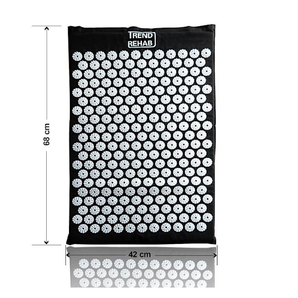 Spikmåtte med 6210 akupressurpigge Sort Black one size
