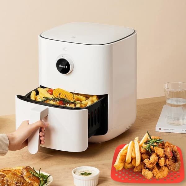 Firkantede silikone bagemåtter til airfryer, genanvendelige dampningsmåtter til airfryer, perforerede