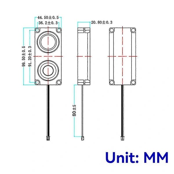 2 Pcs Compact Square Loudspeaker Audio System 45100 Speakers Ideal for Home Audio & Portable Use