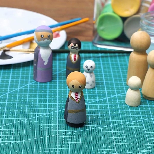 50 st Hängdockor Träfigurer Barnmålning, Trä Till