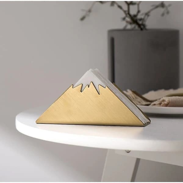 Dhrs Trekant Servietholder Rustfrit Stål Servietholder Organizer Guld Serviet H