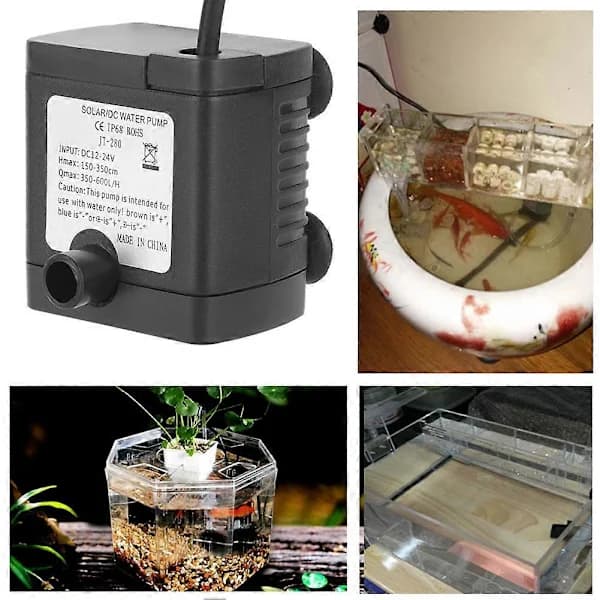Solkraft DC Vattenpump Mini Borstlös Dränkbar Pump för Vattenfontän 24V