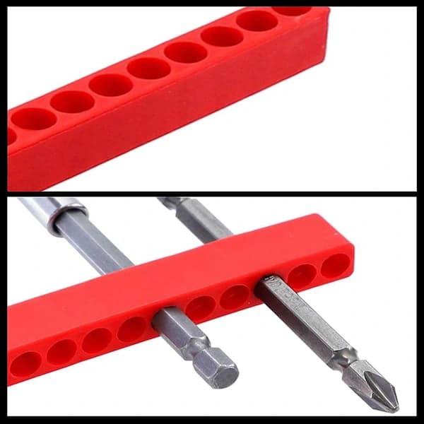 Bitsholder, 5 stk. 12 hull Bitsholder Strip Hex Shank Skrutrekker
