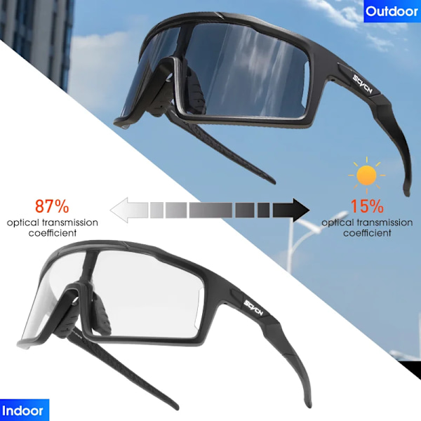 SCVCN Herre Solbriller Hiking Sykkelbriller Fotokromatiske solbriller for MTB UV400 Goggles Kvinne Sykkel Sykkel Sykkelbriller PC-SC-X31-13 PC-SC-X31-13 PC-SC-X31-02
