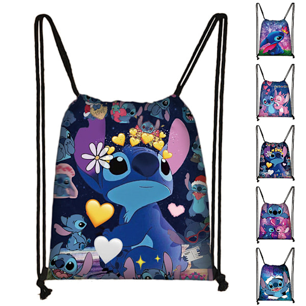 Lilo og Stitch Barn Gutter Jenter Skole PE Svømming Sport Snørebånd Ryggsekk #5 32x38cm #5 32x38cm #5