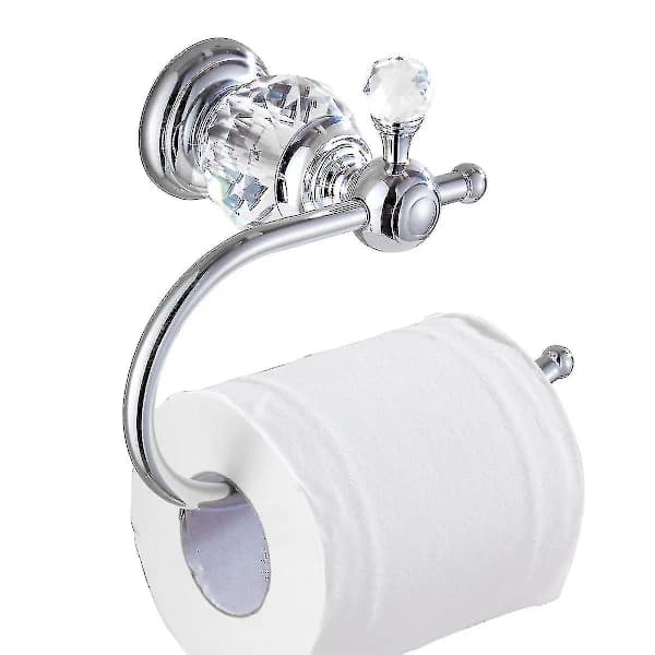 [CA] Toalettpapirholder i messing, Crystal-serien, polert krom
