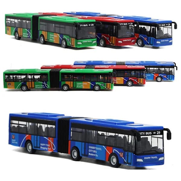 1:64 Legeringsbusmodel By Express Bus Dobbeltdækkerbusser, 100% Ny Grøn
