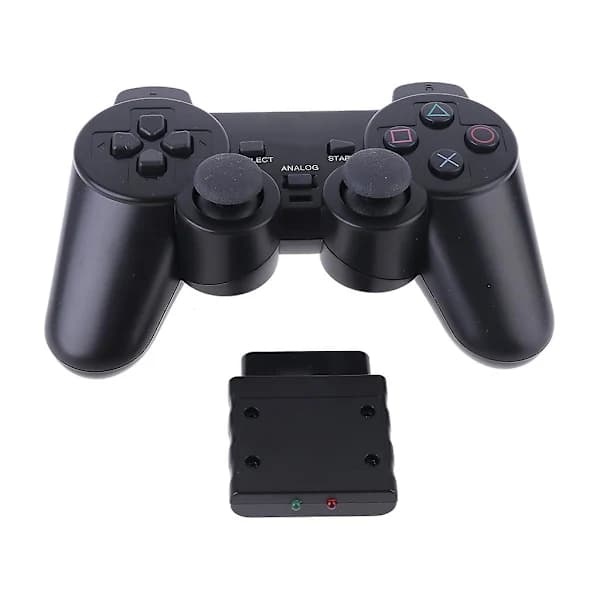 Trådløs Spilcontroller Vibrator 2.4GHz USB Spilcontroller Håndtag Joystick med Modtager til PS2 Til 2 Spiltilbehør
