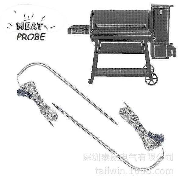 Kötttermometer NTC-termistor med högtemperaturstålnätskabel för Char-Griller Gravity Fed 980 Grill