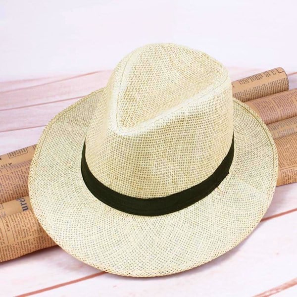 Stråhat Panama til mænd Håndlavet Cowboyhat Sommer Strand Rejse Solhat c c one size