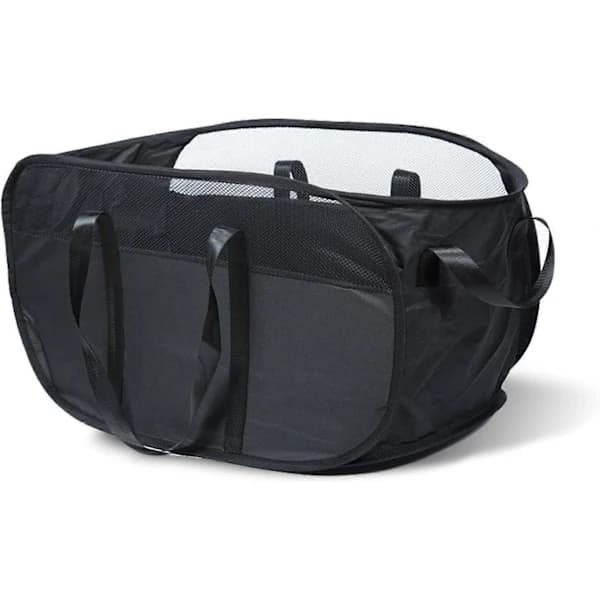 Popup Mesh Laundry Basket Large Foldable Mesh Hamper, Lightweight Mesh Basket with Handles Dirty Clothes Basket (Black)
